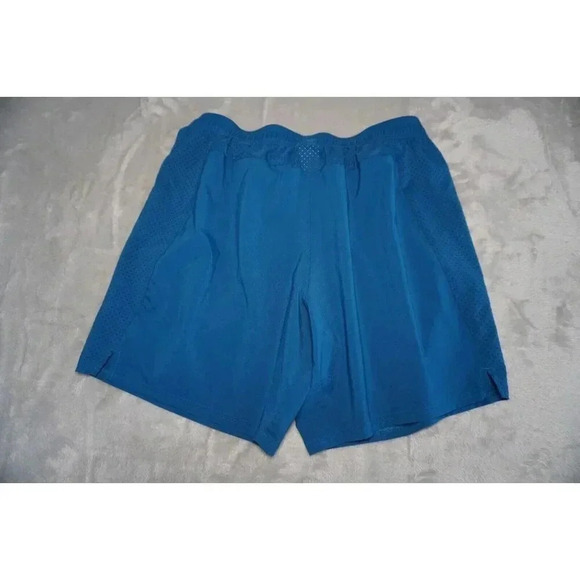 Gymshark Shorts Mens Large Blue/Orange Arrival 7" Inseam Workout Performance - Picture 2 of 13